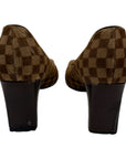 Louis Vuitton Damier Pony Hair Square Toe Pumps