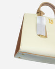Burberry Ivory/Brown Leather and Canvas Mini Frances Tote Bag