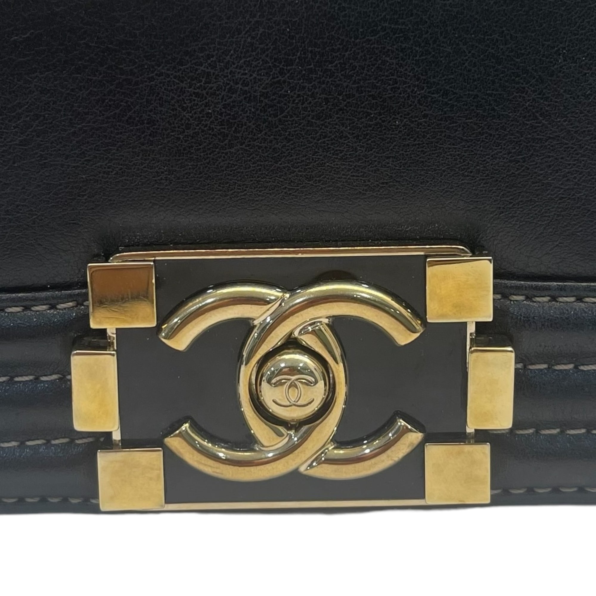 Chanel Bicolor Leather Small Boy Bag