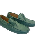 Tod's Green Leather Gommino Slip On Loafers Size EU 40