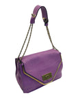 Chloe Purple Leather Medium Sally Flap Shoulder Bag