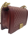 Chanel Calfskin Quilted Medium Boy Flap Red Bag