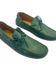 Tod's Green Leather Gommino Slip On Loafers Size EU 40