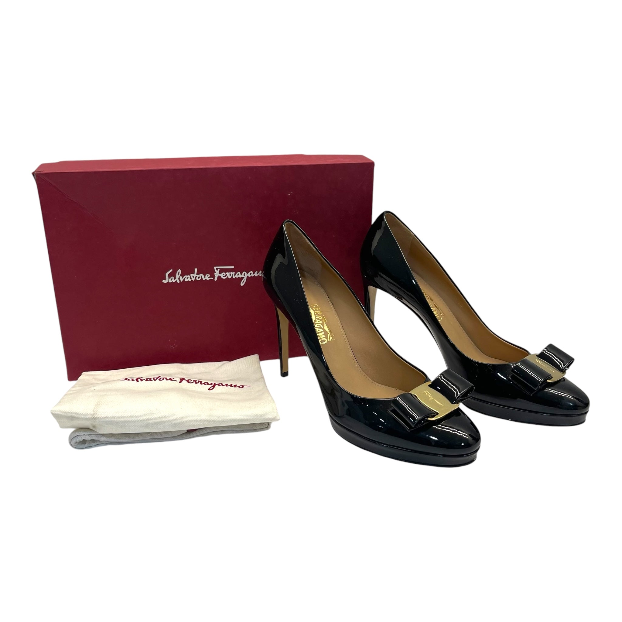 Ferragamo peep toe heels best sale