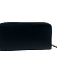 Salvatore Ferragamo Black Leather Zip Around Wallet