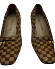 Louis Vuitton Damier Pony Hair Square Toe Pumps