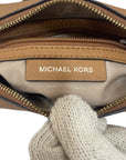 Michael Kors Beige/Tan Signature Star Cut-Out Coated Canvas and Leather Jet Set Crossbody Bag