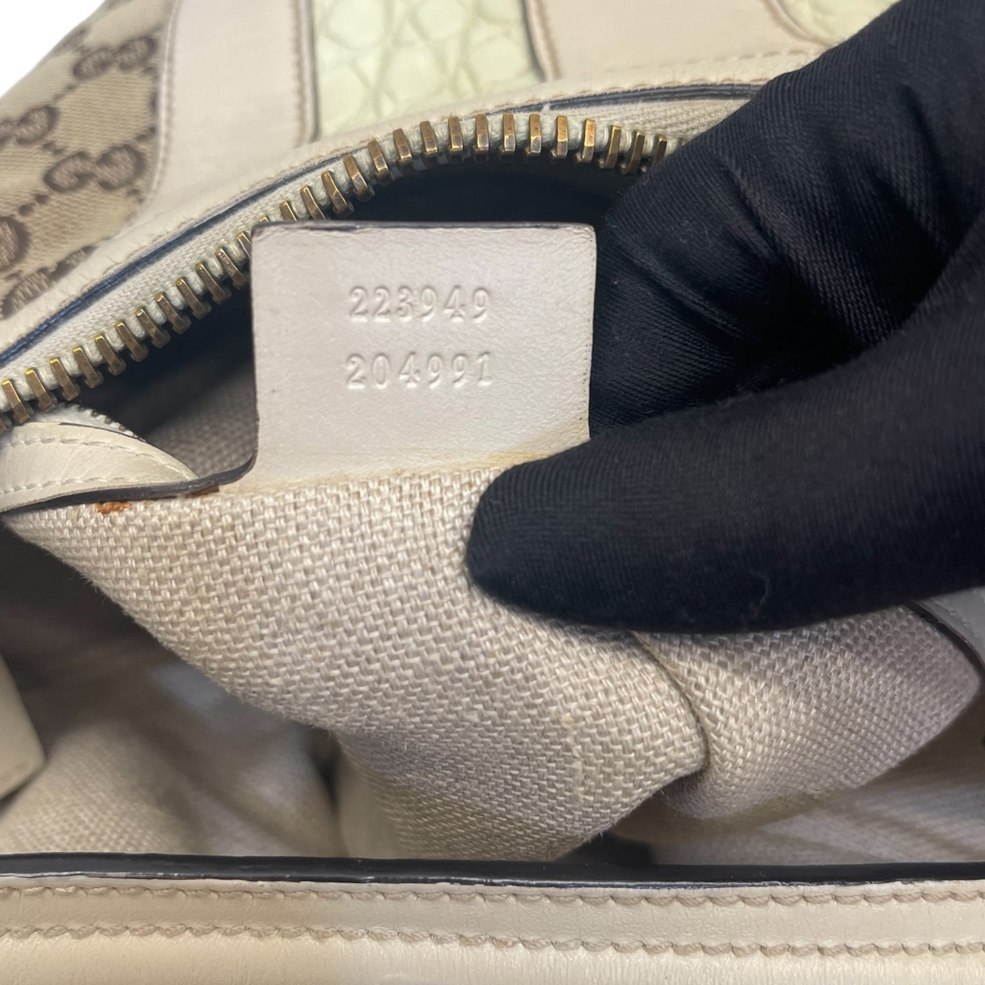 Gucci GG Canvas and Alligator Secret Hobo