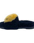 Anya Hindmarch Smiley Shearling And Fur Flat Slides Size EU 35