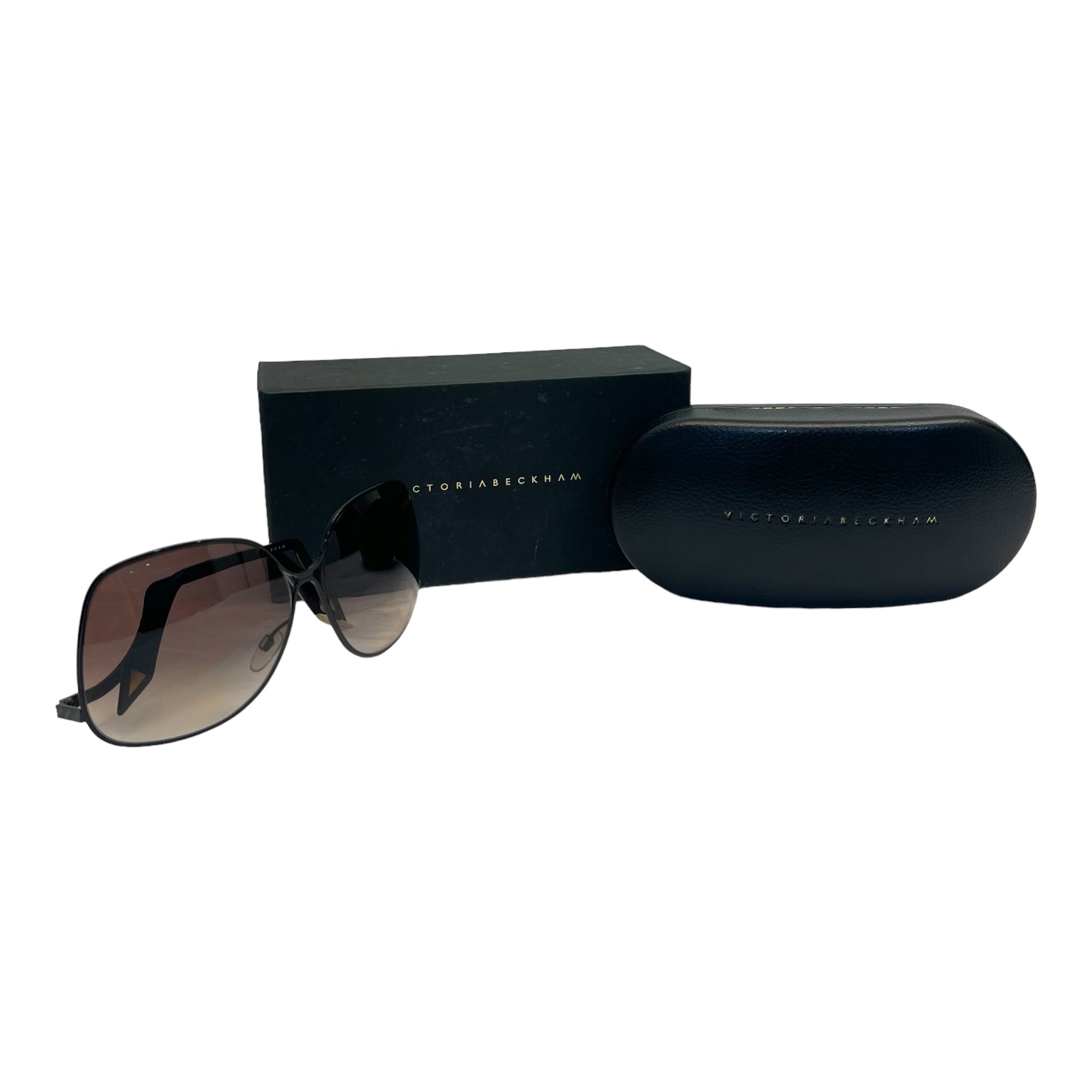 Victoria Beckham Black Metal Frame Sunglasses