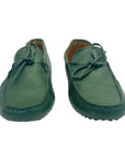 Tod's Green Leather Gommino Slip On Loafers Size EU 40