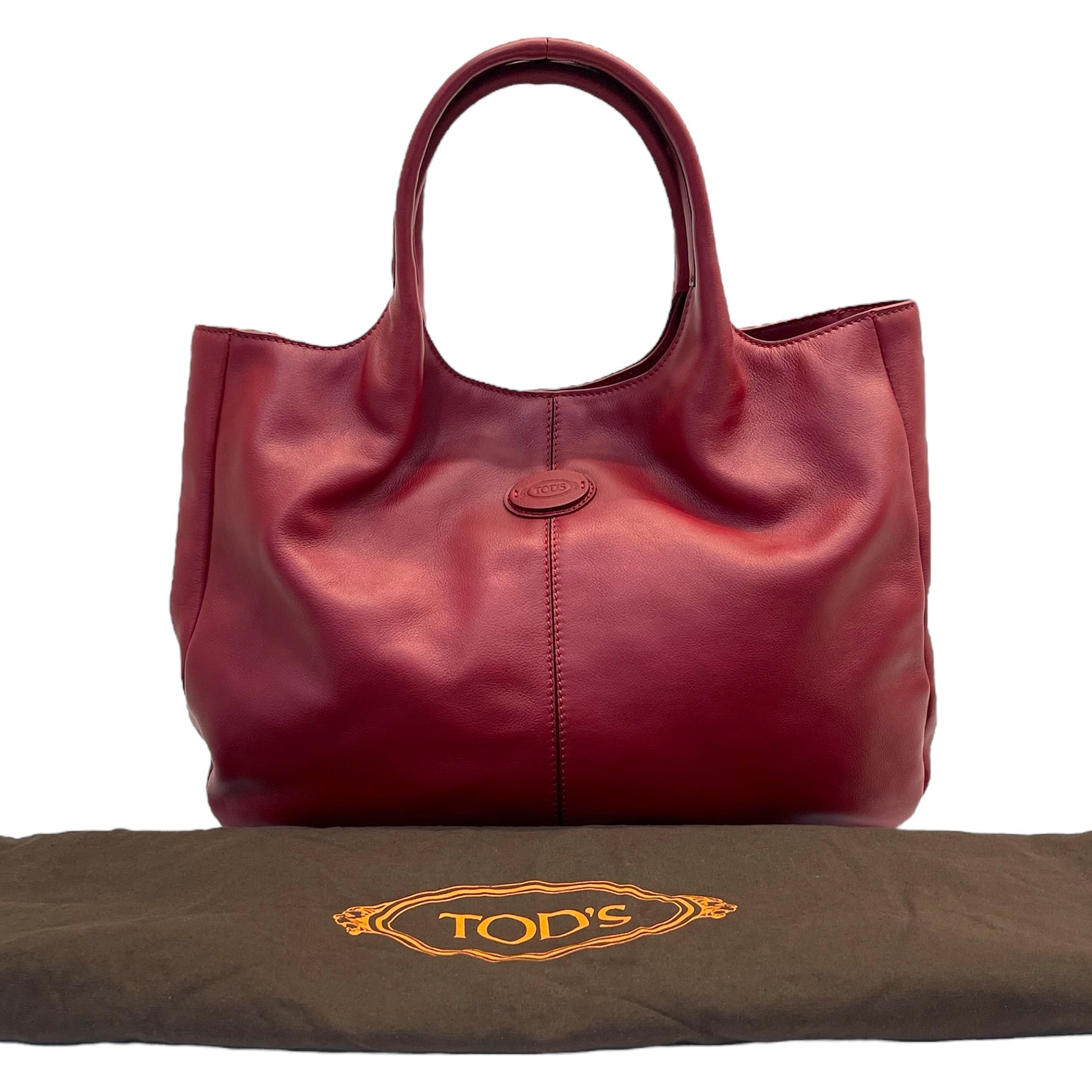 Tod&#39;s Pink Leather Media Shopper Tote