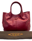 Tod's Pink Leather Media Shopper Tote