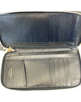 Salvatore Ferragamo Black Leather Zip Around Wallet