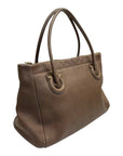 Salvatore Ferragamo Brown Pebbled Leather Tote Bag