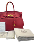 Hermes BIRKIN 35 Red with GHW