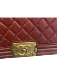 Chanel Calfskin Quilted Medium Boy Flap Red Bag