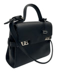 Delvaux Black Leather Tempete PM Top Handle Bag