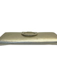 Salvatore Ferragamo Metallic Beige Leather Musa Gancini Clutch