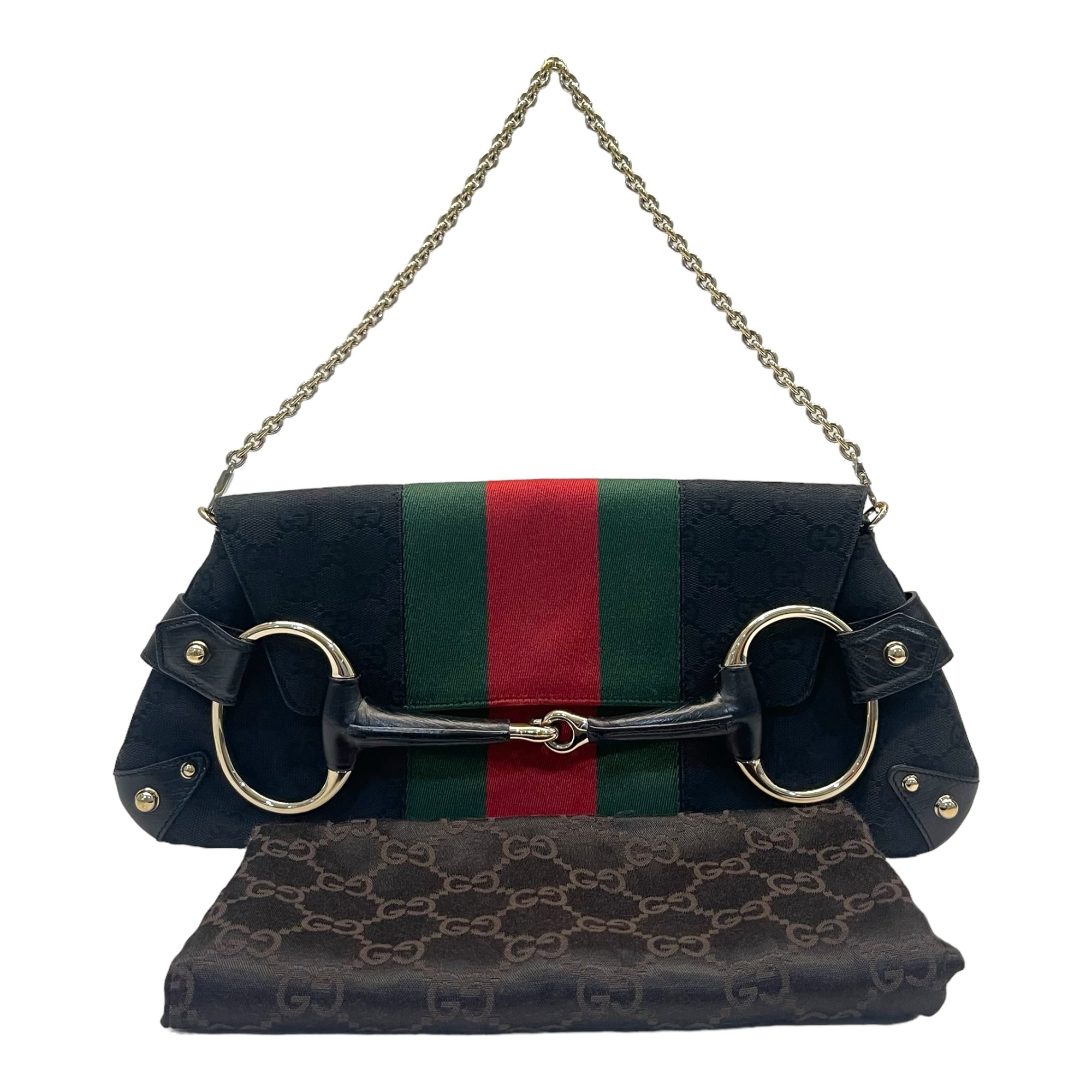 Gucci GG Supreme Canvas Horsebit Chain Handle Bag