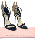 Sophia Webster Evangeline Angel Wing Sandals, Black/Rose Gold Size 38 EU