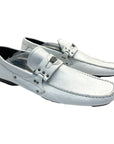 Versace White Leather Loafers