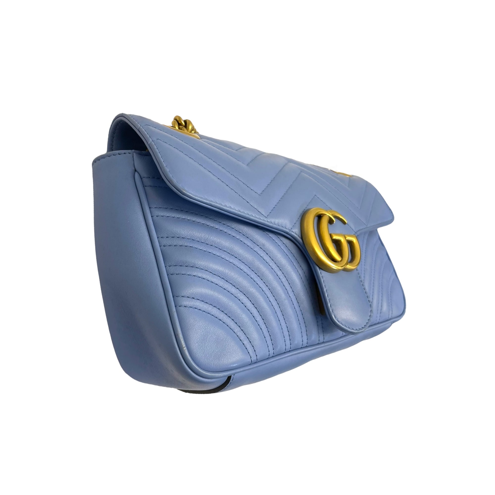 Gucci Leather GG Marmont Matelasse Shoulder Bag