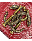 Roberto Cavalli Red Leather RC Monogram Flap Chain Bag