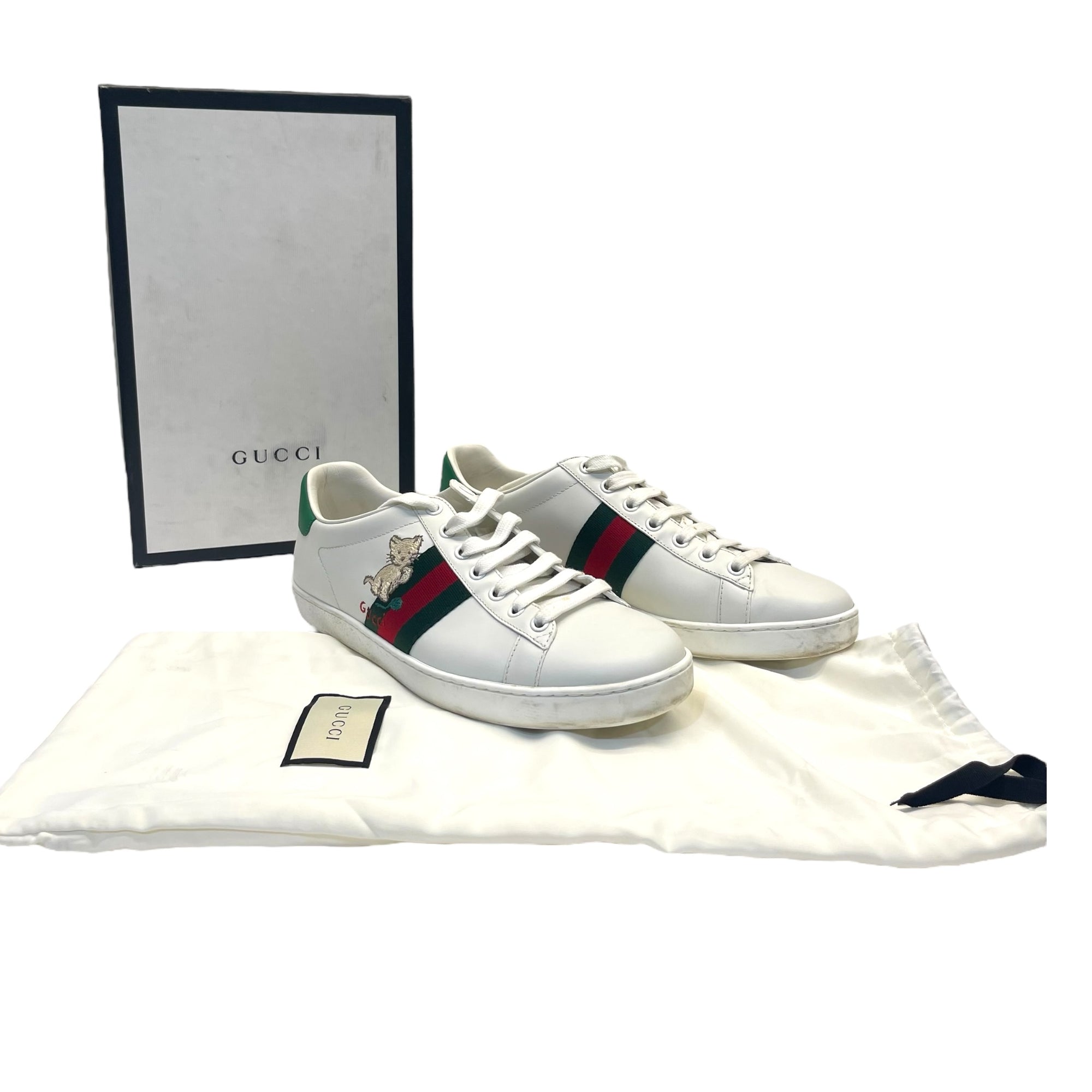 Gucci Web Tiger White Sneakers EU 40