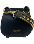 Burberry Black Leather Studded Bridle Crossbody Bag