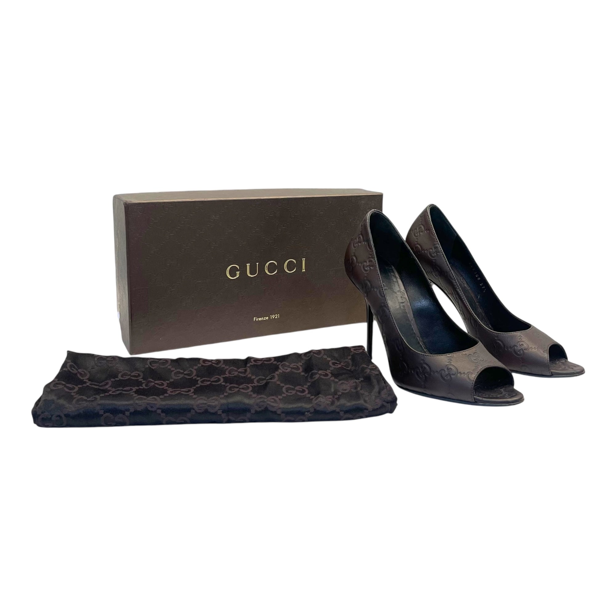 Gucci GG Brown Pump Heels