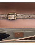 Gucci Rose Gold Leather Crystals Broadway Clutch Bag