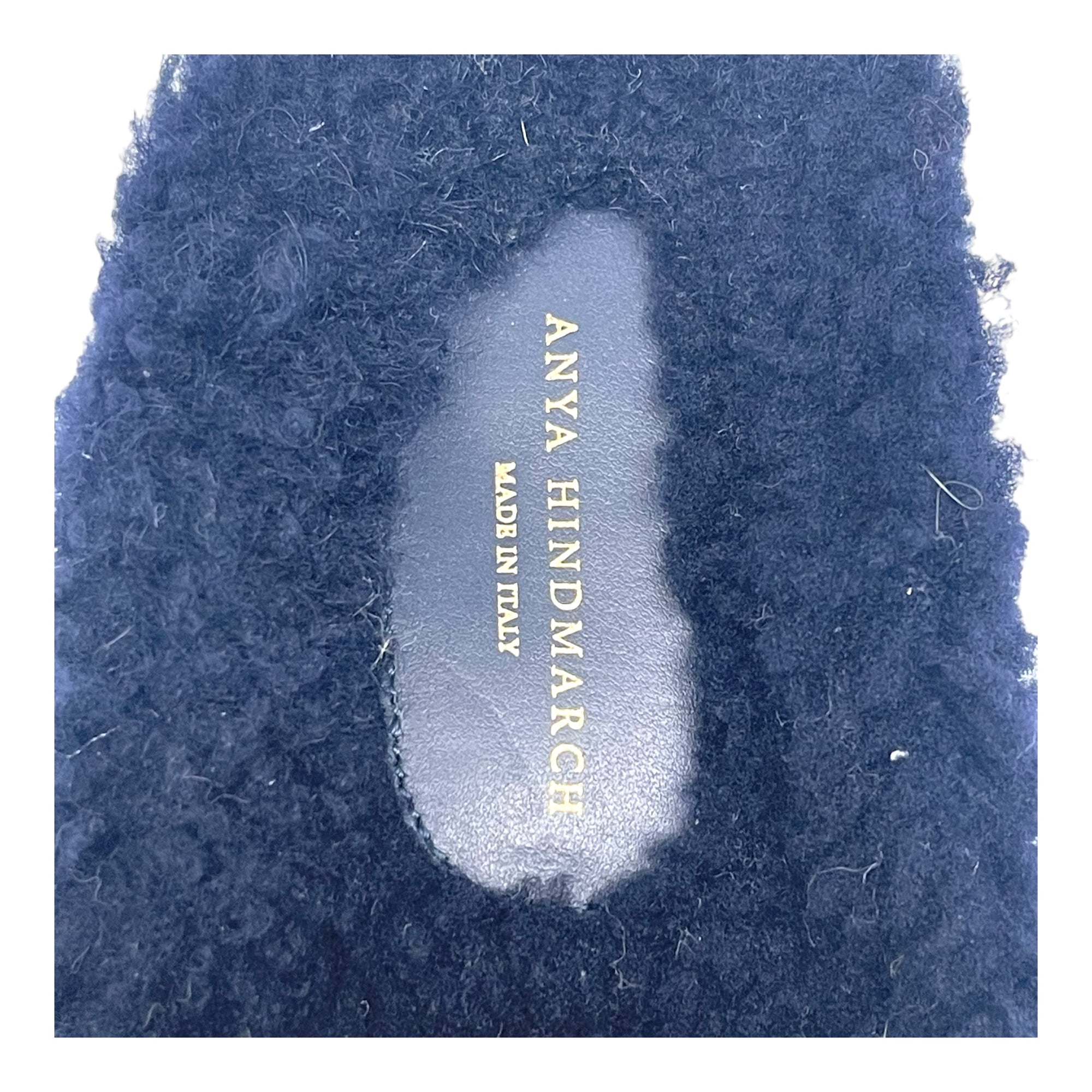 Anya Hindmarch Smiley Shearling And Fur Flat Slides Size EU 35