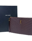 Saint Laurent Burgundy Matelasse Leather document Holder