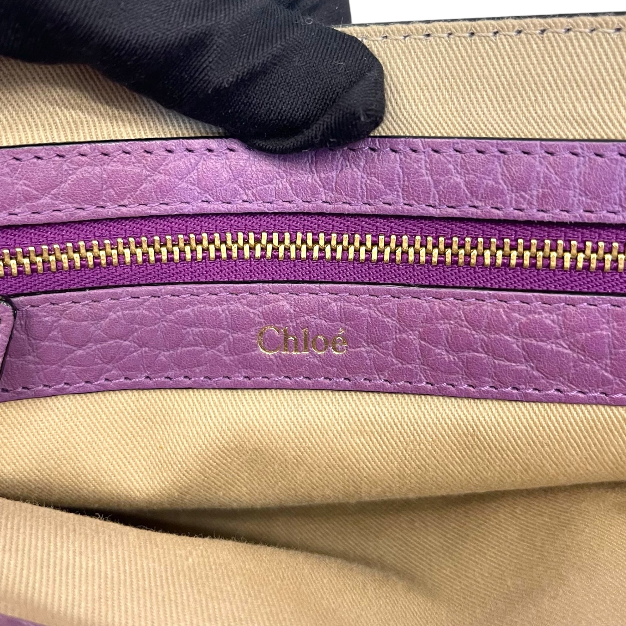 Chloe Purple Leather Medium Sally Flap Shoulder Bag