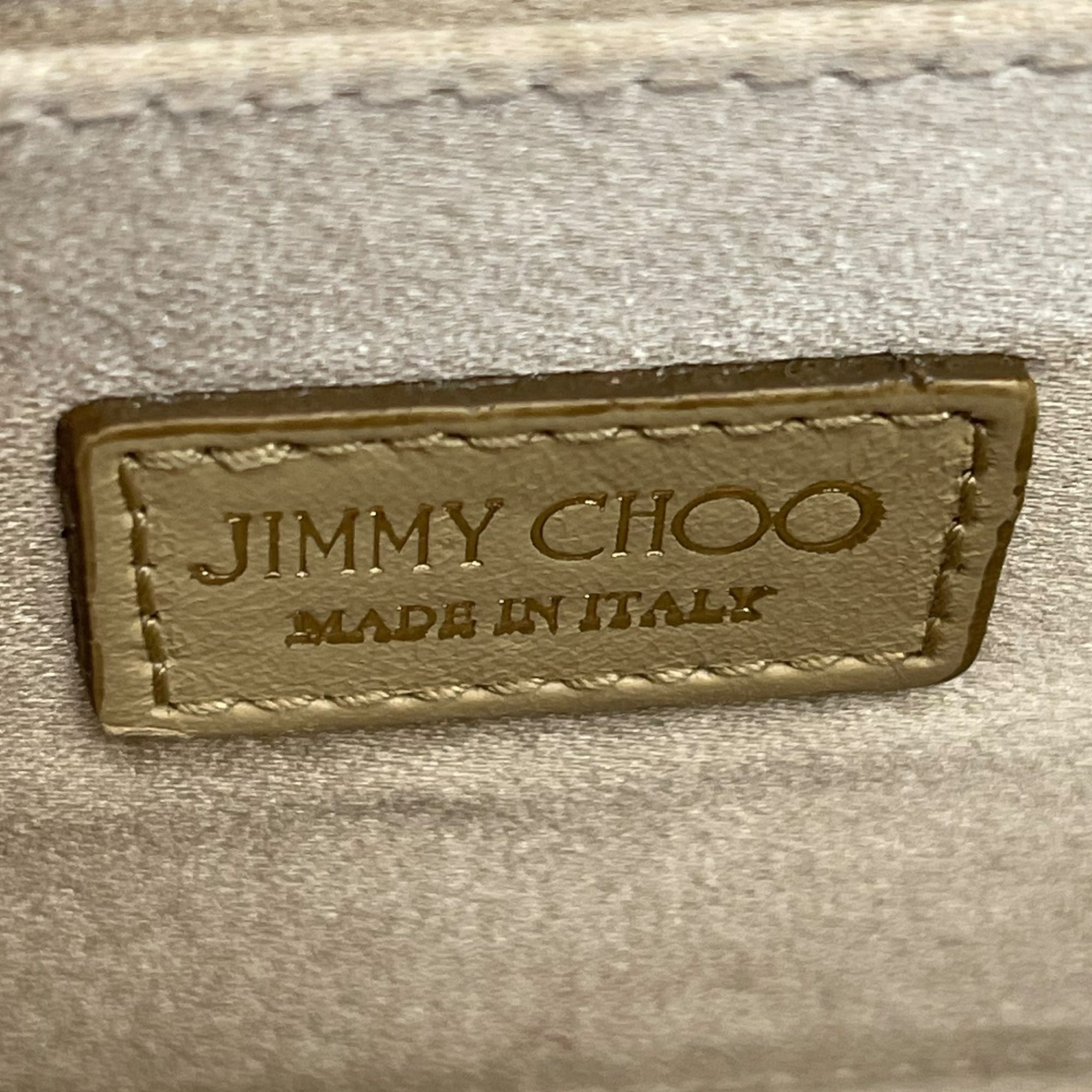 Jimmy Choo Candy Gold Glitter Acrylic Chain Clutch