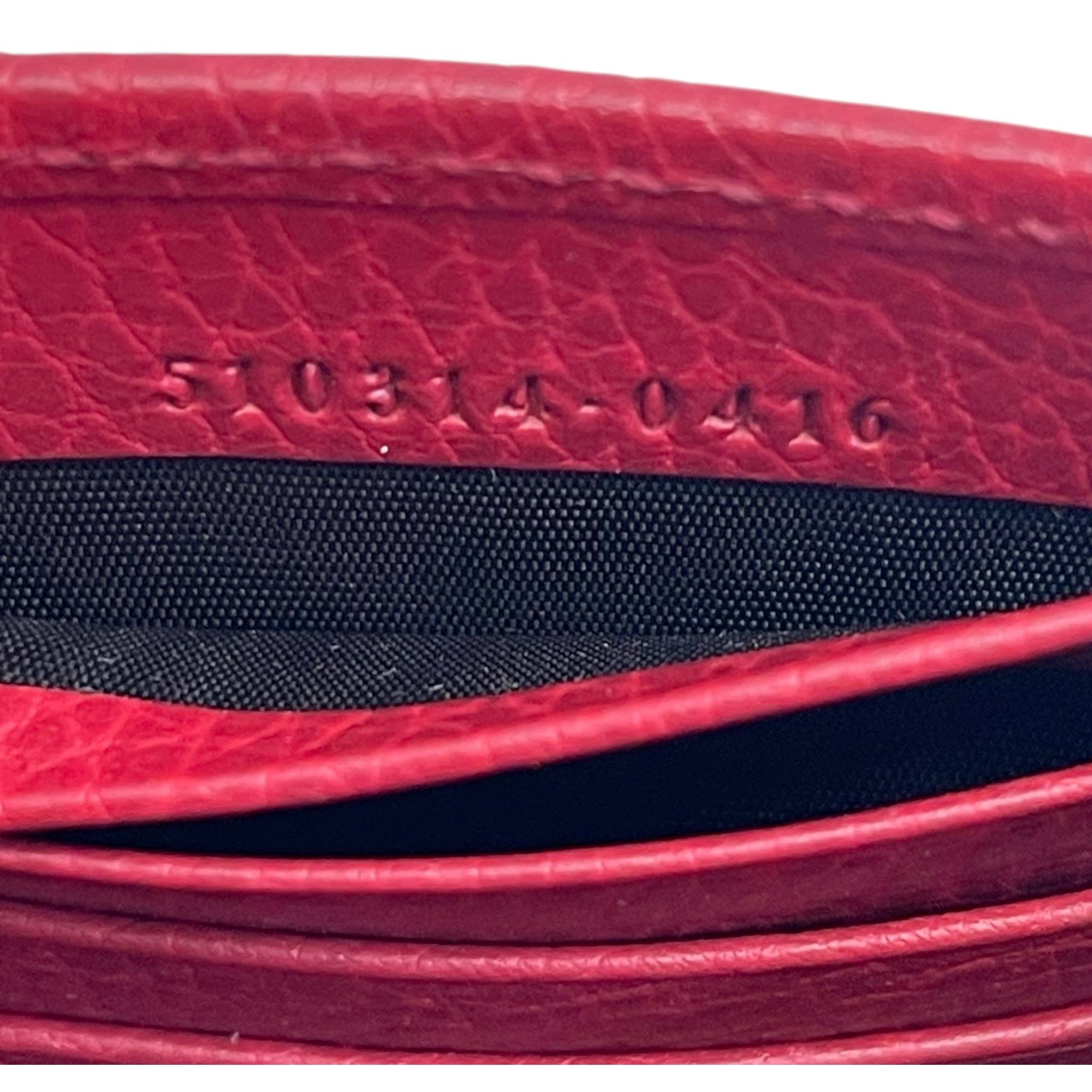 Gucci Red Interlocking GG Wallet on Chain