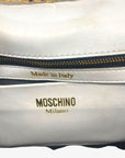 Moschino White Leather Capsule Biker Jacket Shoulder Bag