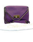 Chloe Purple Leather Medium Sally Flap Shoulder Bag