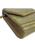 Jimmy Choo Candy Gold Glitter Acrylic Chain Clutch