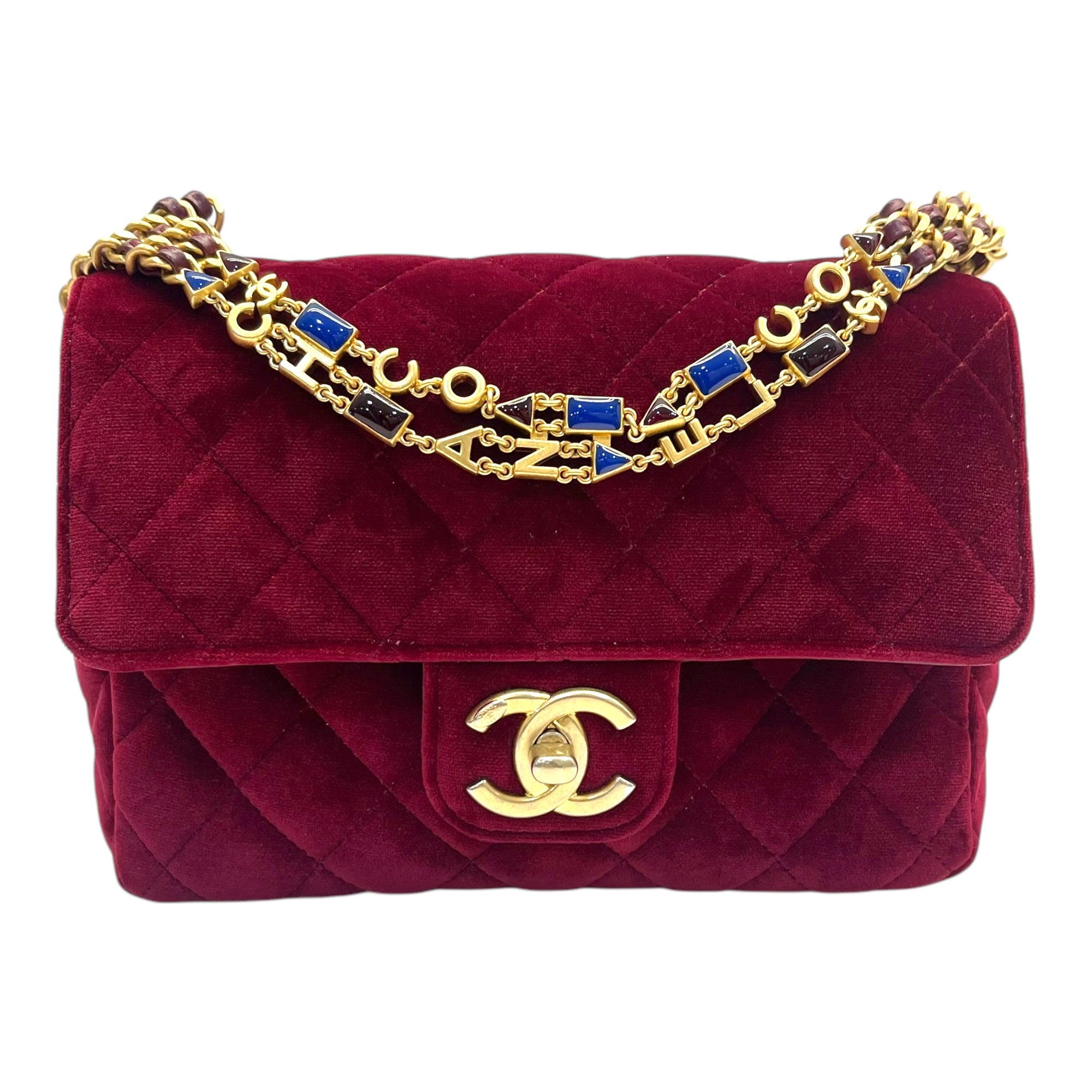 Chanel Red Velvet Flap Mini