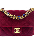 Chanel Red Velvet Flap Mini