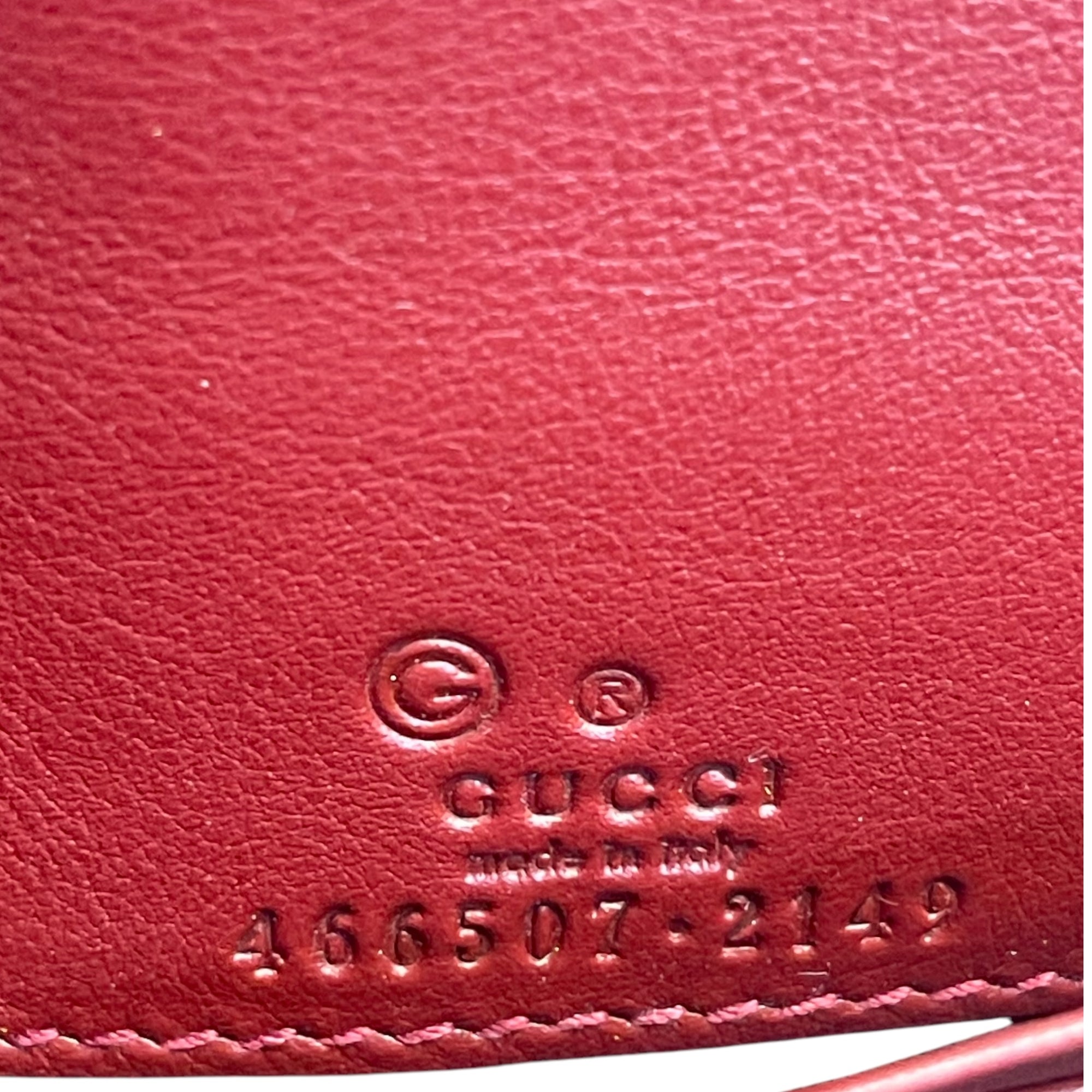 Gucci Red Guccissima Wallet with Strap