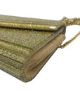 Jimmy Choo Candy Gold Glitter Acrylic Chain Clutch