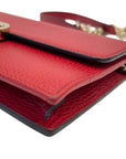 Gucci Red Interlocking GG Wallet on Chain