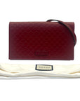 Gucci Red Guccissima Wallet with Strap