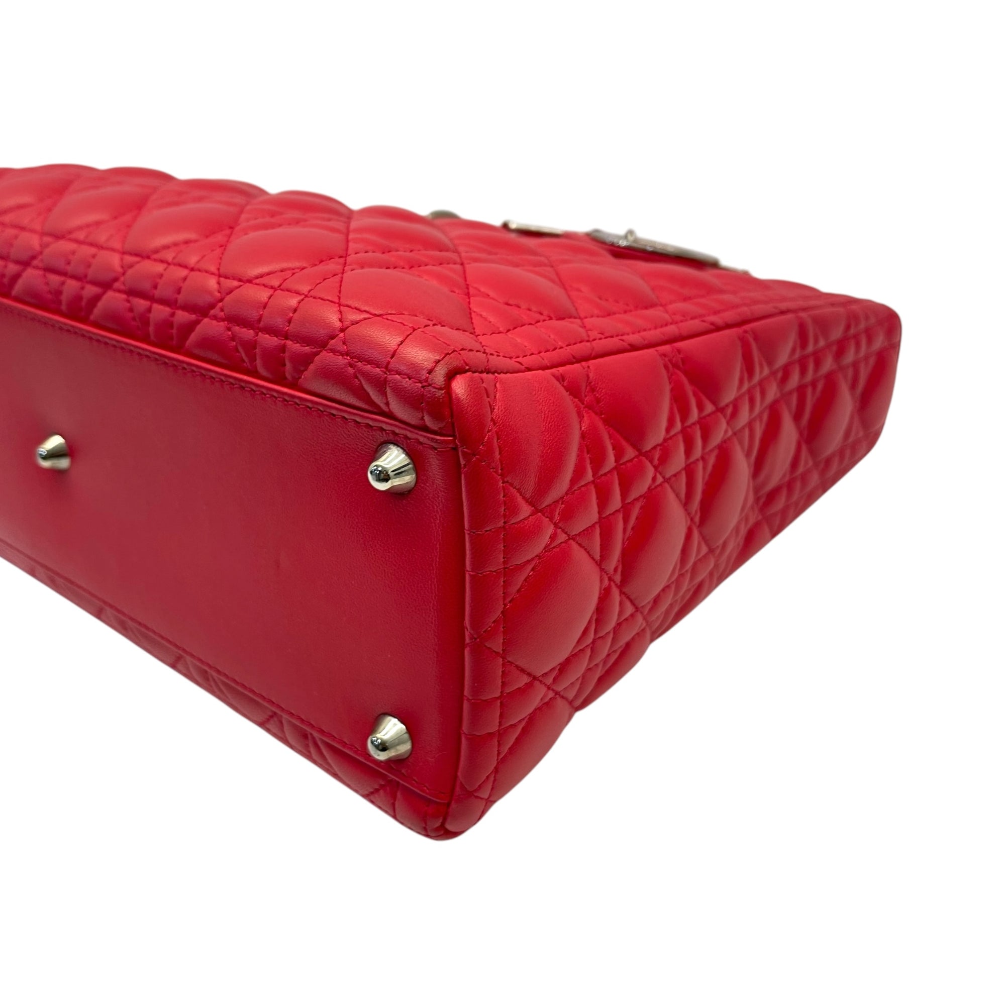 Lady Dior Large Red Lambskin