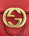 Gucci Red Interlocking GG Wallet on Chain