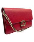 Gucci Red Interlocking GG Wallet on Chain