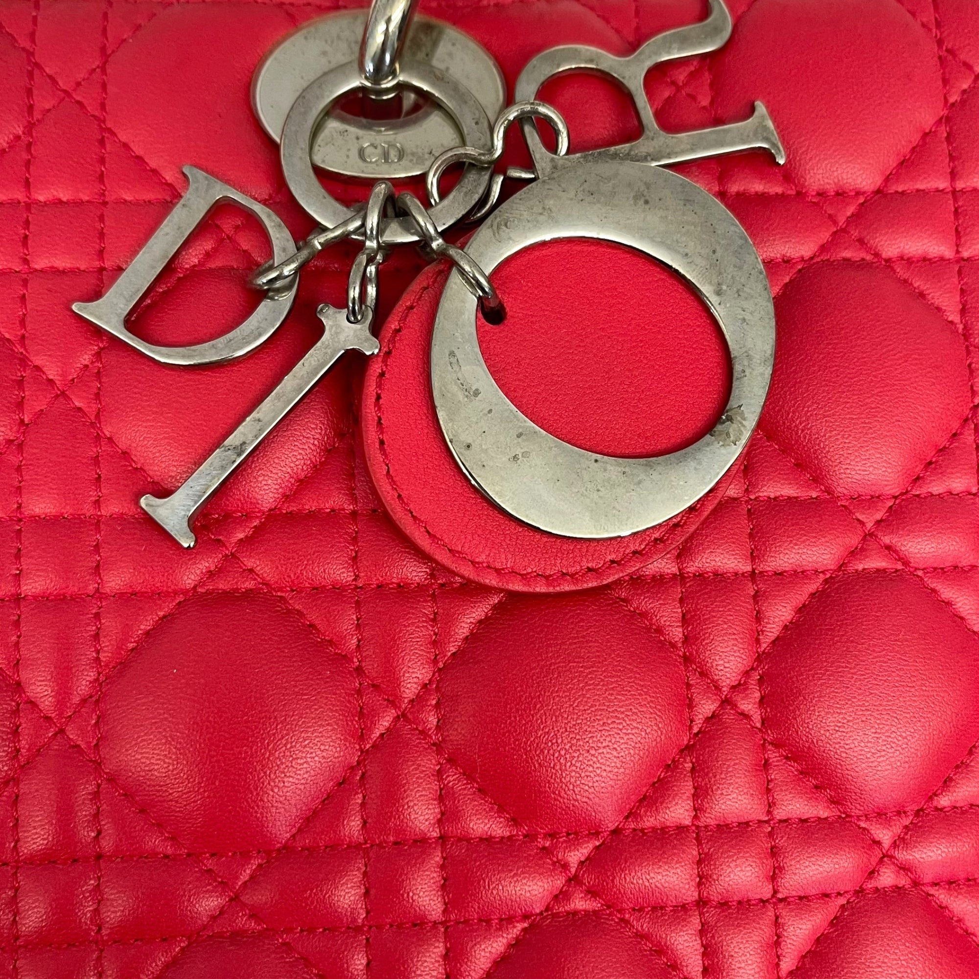 Lady Dior Large Red Lambskin